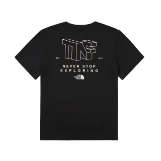 【The North Face 官方旗艦】北面男女款黑色舒適透氣短袖T恤｜8EYAJK3