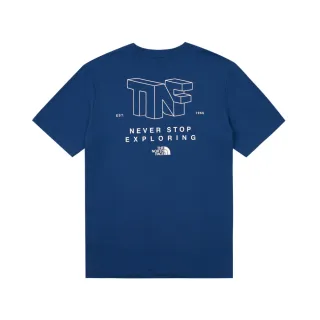 【The North Face 官方旗艦】北面男女款藍色舒適透氣短袖T恤｜8EYAD1R
