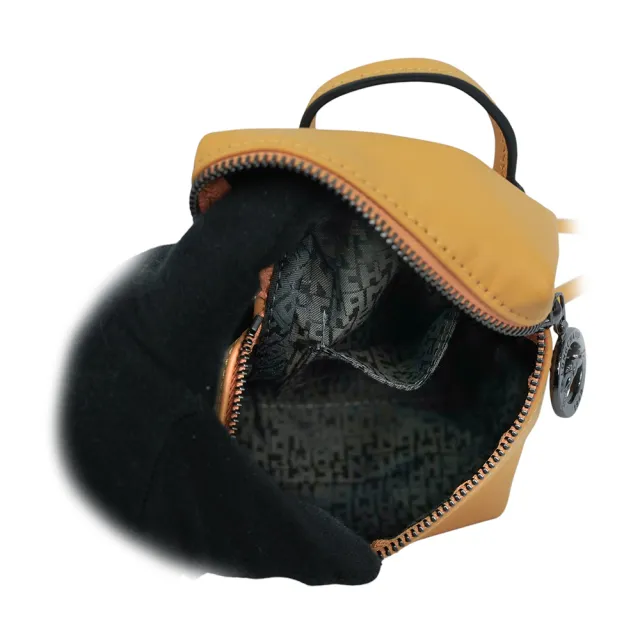 【LONGCHAMP】Le Pliage Xtra XS 小牛皮拉鍊迷你手提/斜背二用包(蜜糖色)