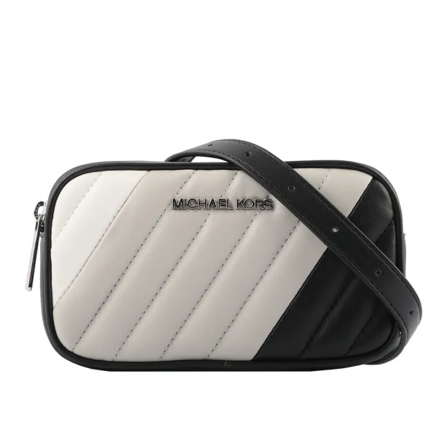 【Michael Kors】Rose 拚色皮革斜縫線設計腰包_迷你_展示品(多色)