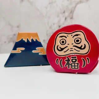 日本富士山達摩皮革存錢筒擺飾(共二款)