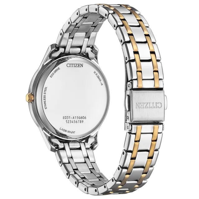 【CITIZEN 星辰】光動能大三針時尚女錶-銀x玫瑰金/34mm 520禮物 送禮 手錶(EM0416-78A)
