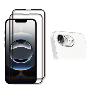 【RedMoon】APPLE iPhone 16e 6.1吋 手機保護貼3件組 9H玻璃保貼2入+3D全包鏡頭貼(i16e)