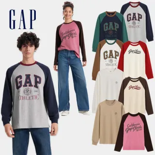 【GAP】男女裝 Logo純棉/印花圓領長袖上衣-多款可選(678049&606125)