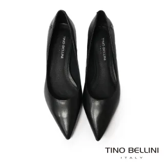 【TINO BELLINI 貝里尼】巴西素面低跟圓尖包鞋FWCT037A-1(黑)