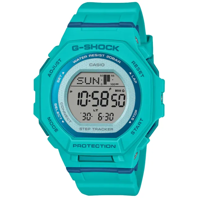 【CASIO 卡西歐】G-SHOCK WOMEN 藍牙連線 計步運動腕錶 母親節 禮物 推薦(GMD-B300SC-2)