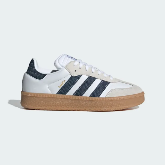 【adidas 愛迪達】SAMBA XLG 運動休閒鞋(JQ7440 男鞋/女鞋 ORIGINALS厚底休閒鞋 白x牛仔藍)