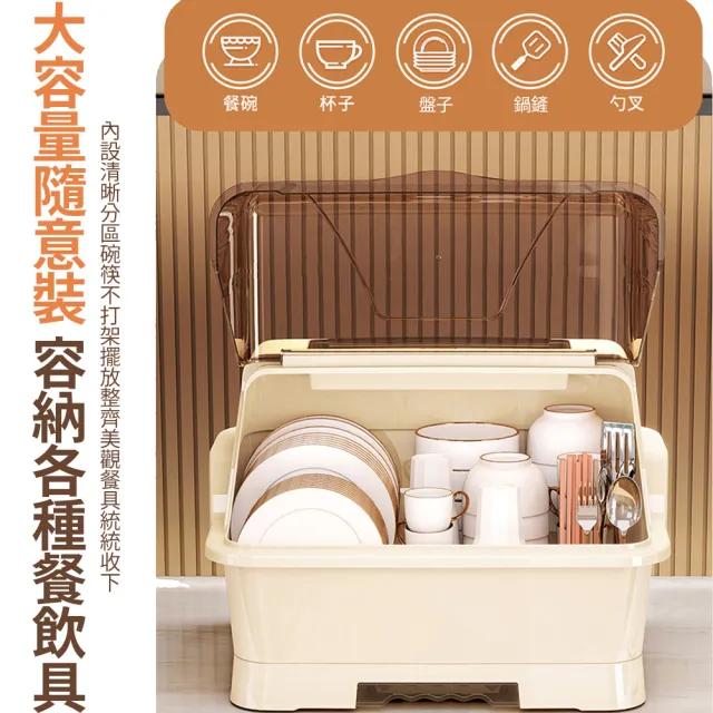 家用廚房碗櫃 防塵碗盤碗架 瀝水架(瀝水架/碗盤收納架/防塵碗盤架/餐具收納)