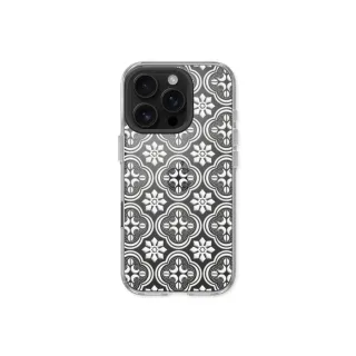 【RHINOSHIELD 犀牛盾】iPhone 15系列 Clear透明防摔手機殼/壓花玻璃-白色海棠(老屋顏)