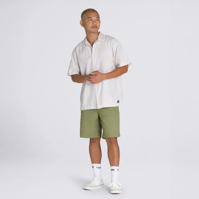 【VANS】官方旗艦 Kessler Checkerboard 米白色棋盤格短袖襯衫