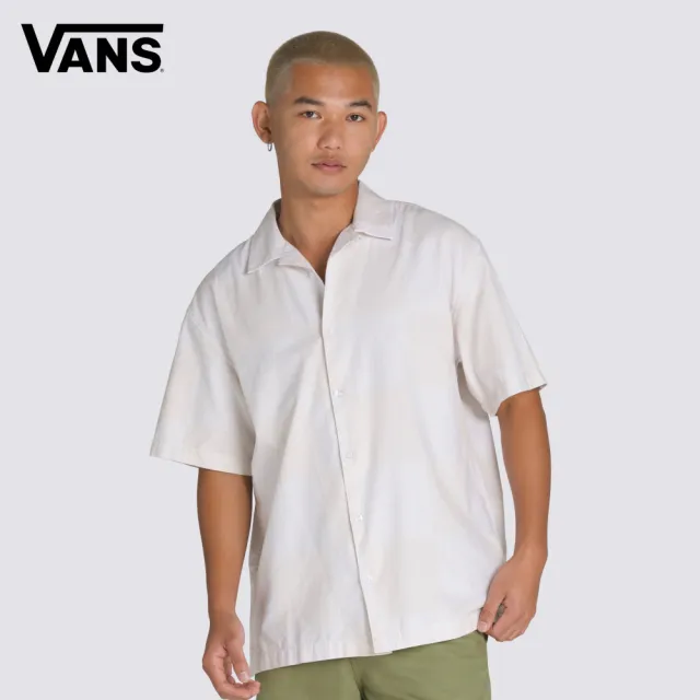 【VANS】官方旗艦 Kessler Checkerboard 米白色棋盤格短袖襯衫