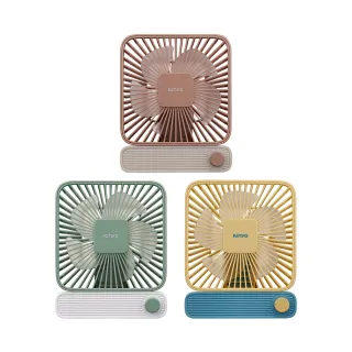 【KINYO】復古靜音充電風扇/USB風扇/手持扇(高續航/無段式風量/Type C充電 UF-2652)