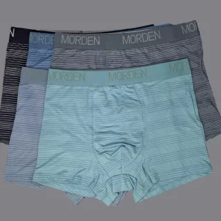 石墨烯莫代爾條紋織帶男士平口褲