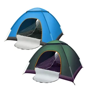 【Petvibe】全自動速開雙門3-4人拋帳1入(速開帳篷/秒開帳/沙灘帳篷/自動帳篷/速開帳篷/野餐帳篷/簡易帳)