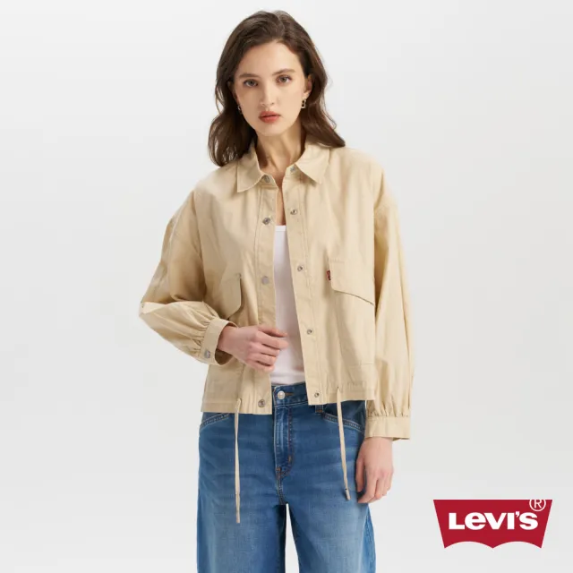 【LEVIS】女款 休閒外套 雙口袋 收腰綁帶 舒適外套 熱賣單品 002YL-0001