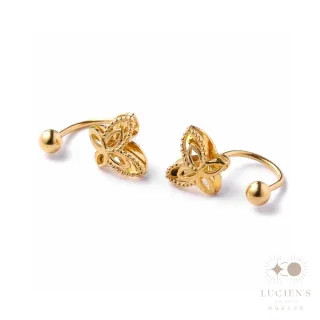 【路森金飾】黃金耳環(蝴蝶簍空金重:0.74錢+-0.03錢)