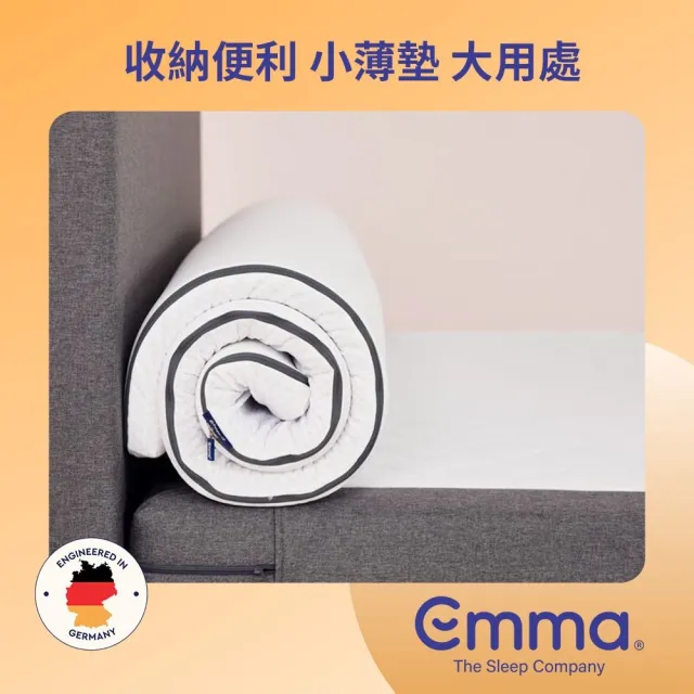 【德國Emma】6公分雙面睡薄床墊 單人加大(德國工藝 專為台灣潮濕悶熱環境設計 6公分軟硬雙面薄墊)