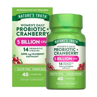 【Nature’s Truth 綠萃淨】女性蔓越莓益生菌舒密膠囊(40粒/瓶)