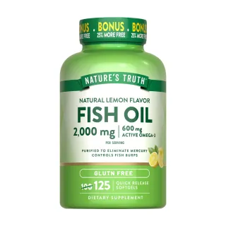 【Nature’s Truth 綠萃淨】TG型魚油檸檬味軟膠囊(125粒/瓶)