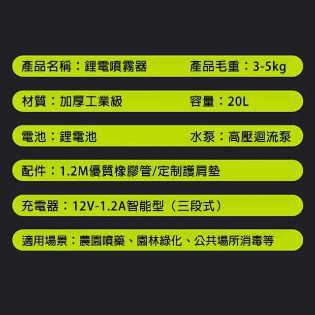 【佳美多】20L電動噴霧器 打藥機 背負式噴霧機 高壓消毒農藥噴壺 三開關(強力續航 調速開關 雙桶蓋設計)