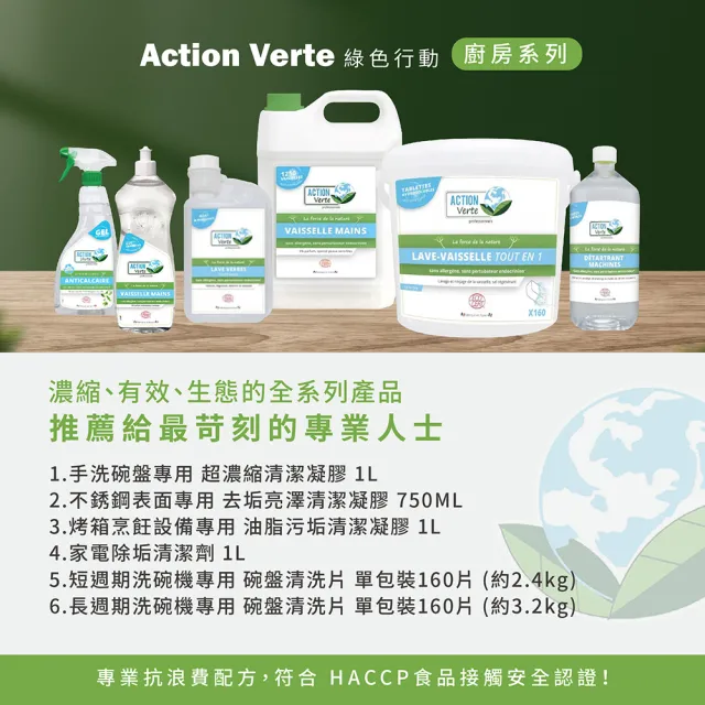 【騰阜盛】綠色行動 有機-長週期洗碗機餐具洗碗片(*100%天然來源 160片單包裝 X1入 法國原裝)