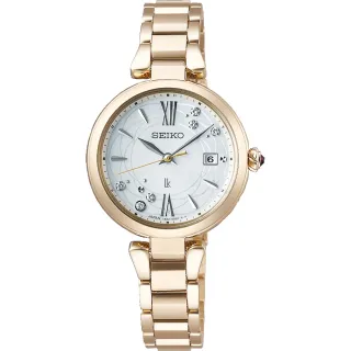 【SEIKO 精工】LUKIA 日本花店 edenworks聯名 洋桔梗花白蝶貝女錶(SSQW084J/1B32-0BK0G)