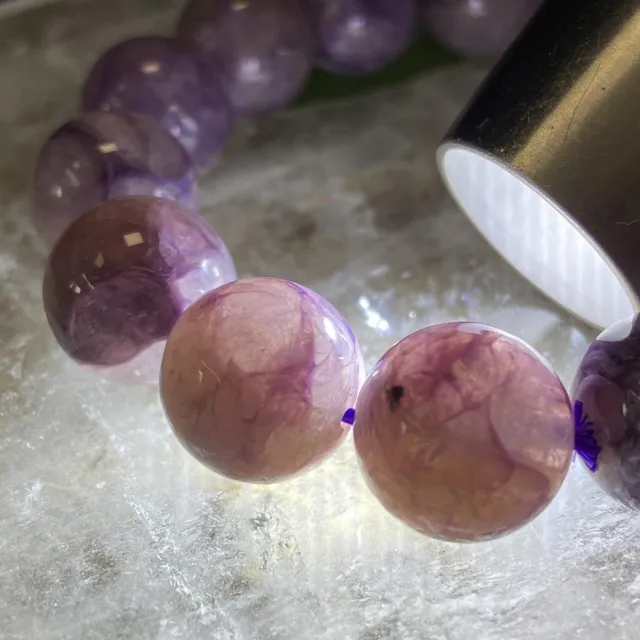 【Cozy 世界水晶原礦與茶】玉畫紫龍晶 12mm+ 31-6(散發的磁場對人體有幫助)