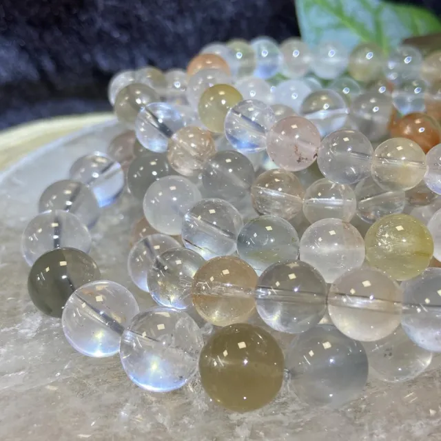 【Cozy 世界水晶原礦與茶】精品果凍彩兔毛 9mm+ 31-4(有聚財招財和旺事業功效)