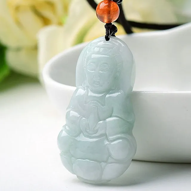 【Penny 珮妮】緬甸A貨翡翠觀音吊墜毛衣鍊項鍊(母親節 父親節 交換禮物  生日禮 情人節 尾牙 新年 結婚)