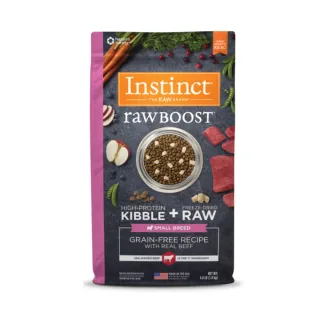 【Instinct 原點】牛肉凍乾小型犬配方10lb(WDJ 添加純肉塊 狗飼料 肉含量83%)