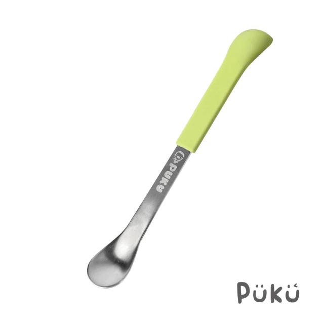 【PUKU 藍色企鵝】2in1幼兒湯匙(萊姆綠)