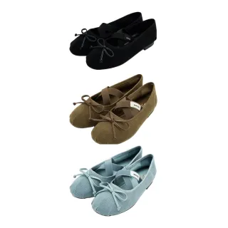 【MARITHE FRANCOIS GIRBAUD】官方旗艦 交叉束帶燈芯絨平底鞋 MFG(多款任選)