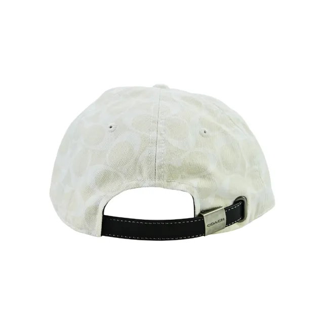 【COACH】Logo純棉棒球帽鴨舌帽(白堊色C)