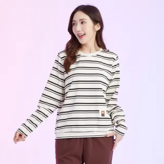 【betty’s 貝蒂思】舒適透氣橫條紋長袖T-shirt(黑色)