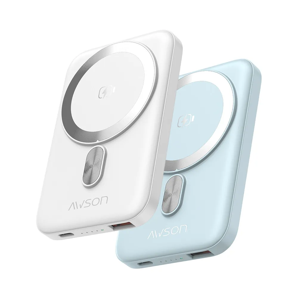 【AWSON 歐森】日本歐森5000mAh薄型磁吸充電/磁吸行動電源/AWP-5712//WH標示(MagSafe/快充20W)