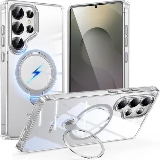 【ACE_CASE】Samsung Galaxy S25 Ultra雙環360度旋轉 MagSafe磁吸指環支架手機殼保護殼保護套