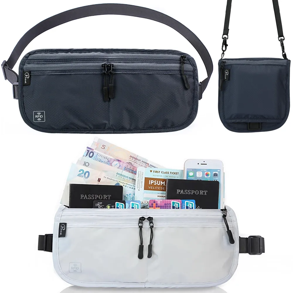 S'AIME■真皮RFID防盜護照萬用斜背包 パスポートバッグ/送料込 P.travel】三用防搶包RFID隱形隨身防盜防掃描旅行貼身腰包掛頸包