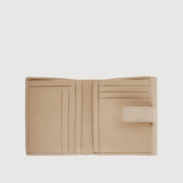 【BRAUN BUFFEL 德國小金牛】依雅娜 8卡兩折短夾-奶茶棕(BF853-404-SVM) 錢包送禮推薦