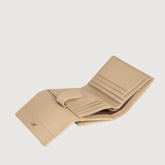 【BRAUN BUFFEL 德國小金牛】依雅娜 8卡兩折短夾-奶茶棕(BF853-404-SVM) 錢包送禮推薦