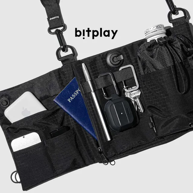 【bitplay】雙11 618 2L 跨境旅行小包-黑色(隨身/出國/逛街/護照/手機/水壺/錢包/自由行/登機)
