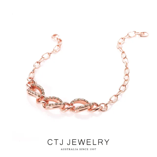 【CTJ】年貨節!現貨!1克拉 中性 香檳鑽 天然鑽 玫瑰金 鑽石手鍊(鑽石閃耀時刻 只為摯愛的妳)