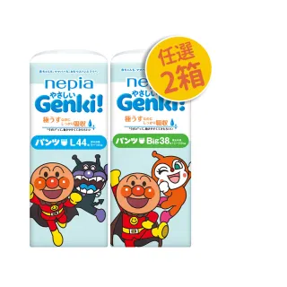 【nepia 王子】麵包超人褲型/尿布L-XL(2箱組/日本原裝/箱購)