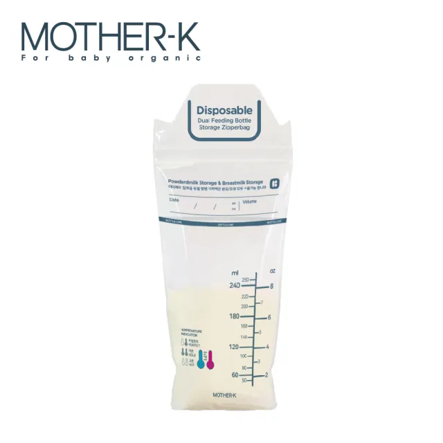 【MOTHER-K】溫感雙鎖拋棄式奶瓶袋250ml（25入）