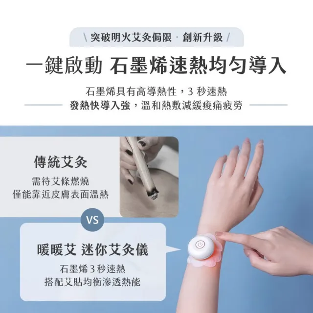【3ZeBra 三隻斑馬】暖暖艾｜迷你艾灸儀(附30入艾貼/溫灸儀 熱敷器)