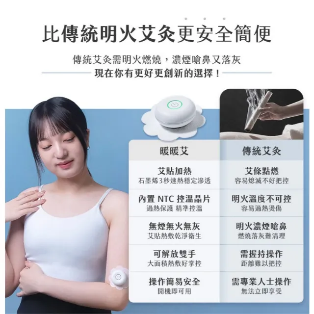 【3ZeBra 三隻斑馬】暖暖艾｜迷你艾灸儀(附30入艾貼/溫灸儀 熱敷器)