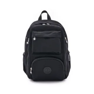 【冰山袋鼠】時光旅人 - 知性大容量附插袋後背包 - 黑色(B060-2K)