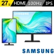 【Samsung 三星】S27F612EAC 100Hz護眼超薄廣角(27型/2K/100Hz/GameMode模式/NTSC 色域 83%)