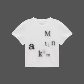【MATIN KIM】官方旗艦 模糊LOGO短版上衣(白色)