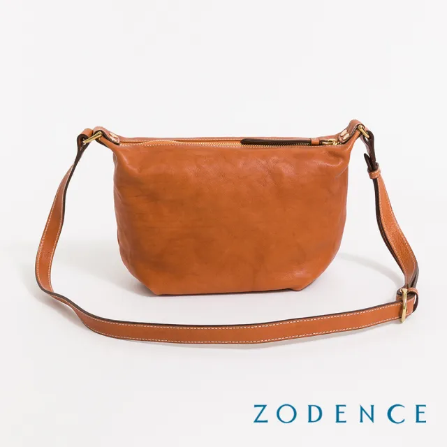 【ZODENCE 佐登司】HAN系列義大利植鞣革斜背包(經典駝)