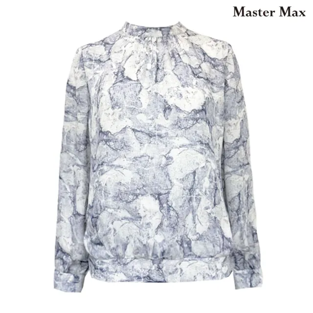 【Master Max】領後釦暈染造型長袖雪紡上衣(8427083)